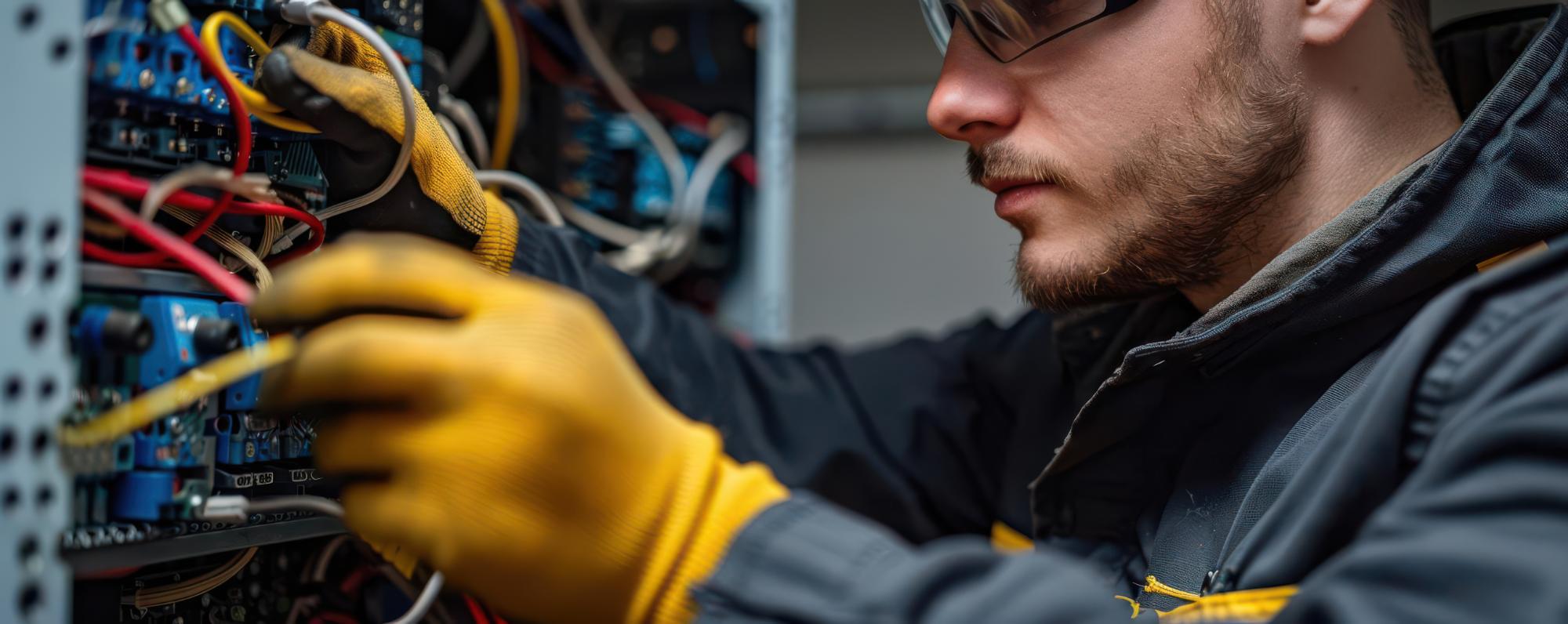 Red Seal Electrician working on electrical systems